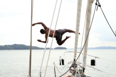 Tomas-leaping-off-the-bow-Gatun-Lake