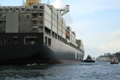 going-round-the-back-of-the-tanker-on-Gatun-Lake