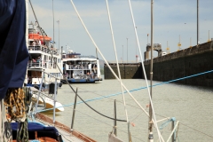 Gates opening on the last lock into the Pacific Ocean